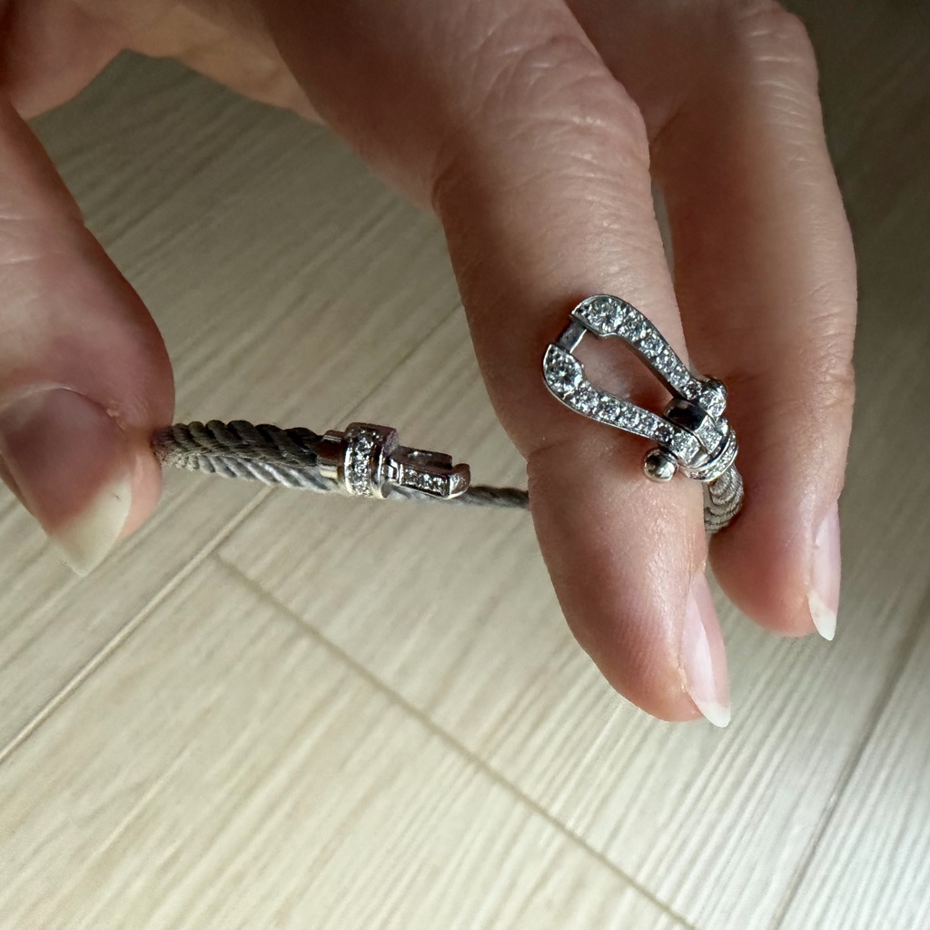 Fred White Gold Bracelet With Diamond Accent Lock